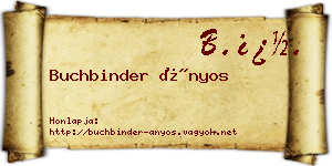 Buchbinder Ányos névjegykártya